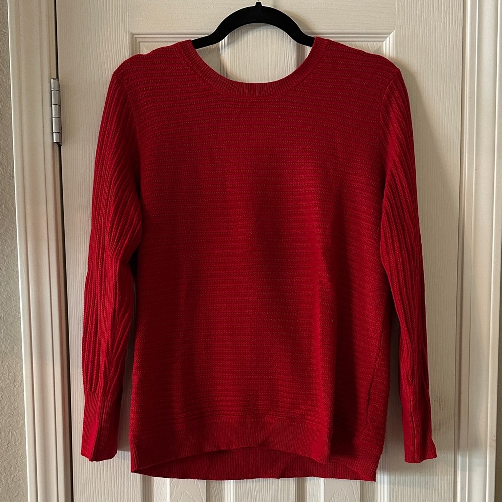 New York & Company Vibrant Red Crew Neck Sweater